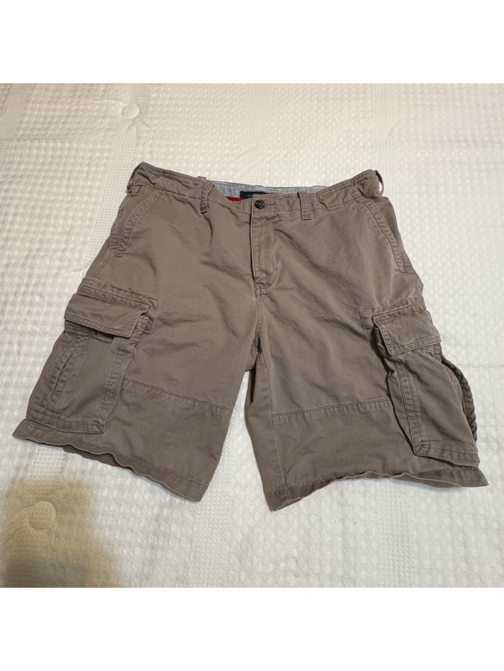 Tommy Hilfiger Cargo Shorts 34 Brown Khaki Y2K Utility Preppy Streetwear